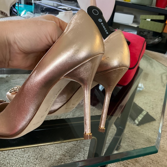 Manolo Blahnik Copper Hangisi Heels - Picture 5 of 14